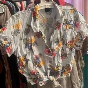Disney Hawaiian stitch button up